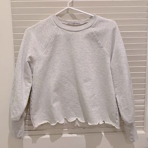 Frame Denim Scalloped Hem Sweatshirt